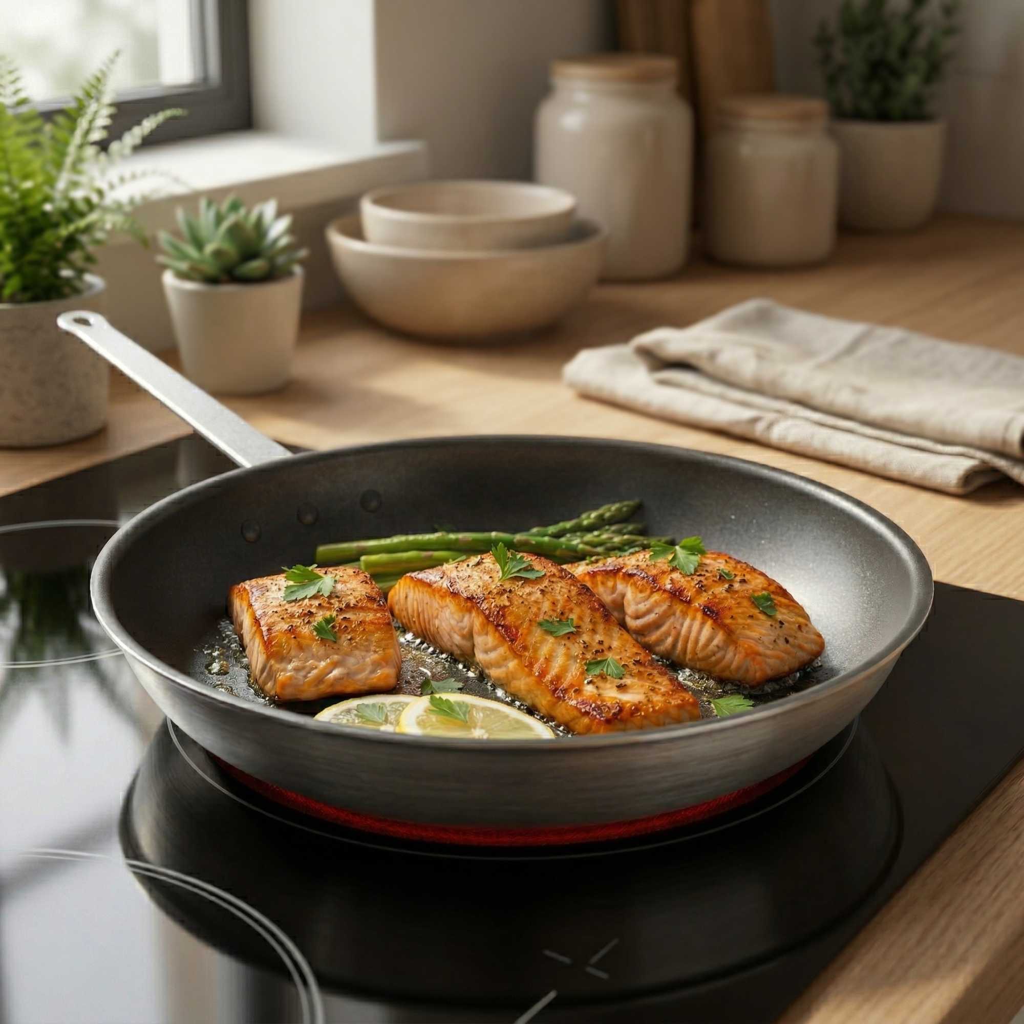Met Lux Aluminum 14" Fry Pan - Non-Stick - 6 count box