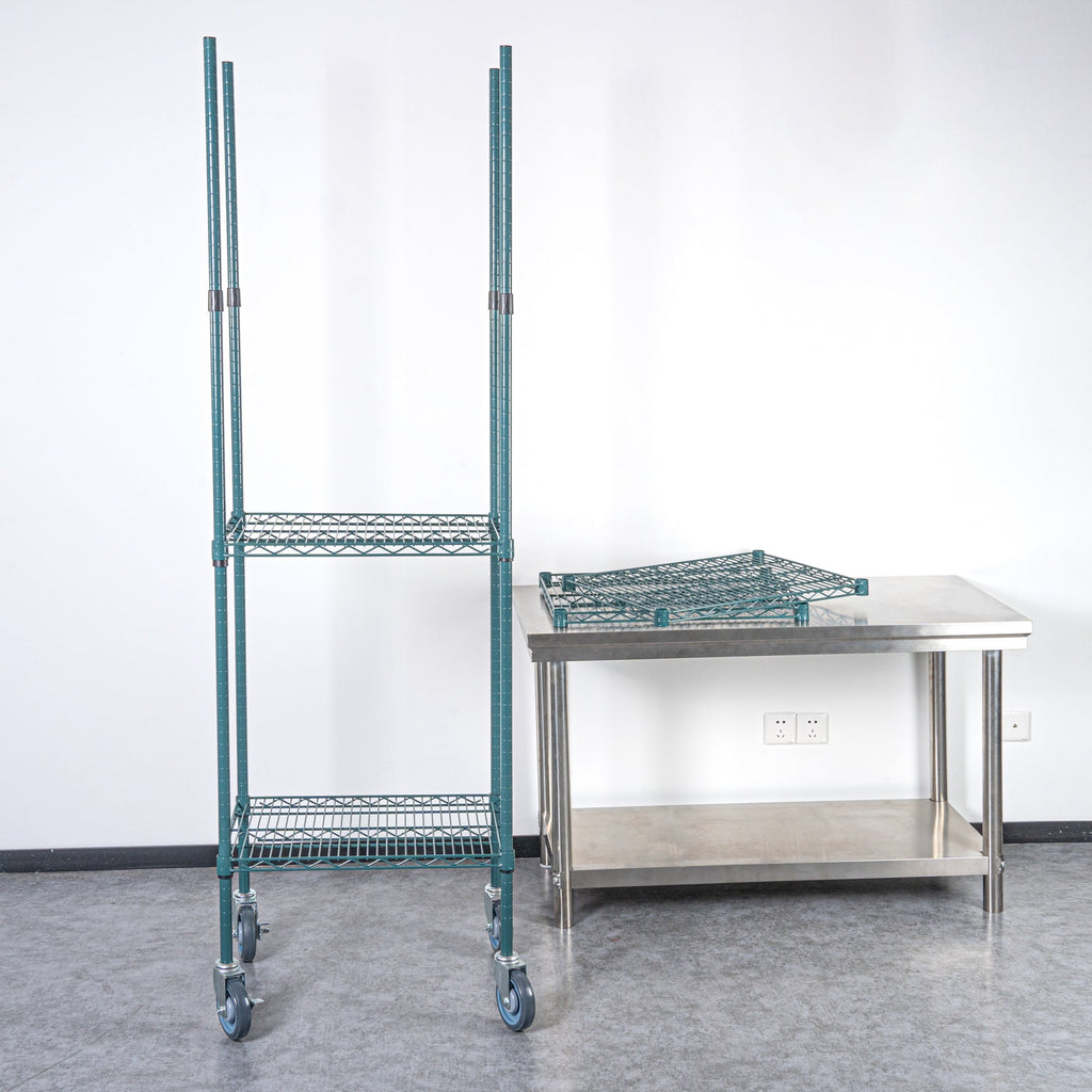 Chef 101 74" NSF Green Epoxy Mobile Shelving Post - Corrosion-Resistant - 4 count box