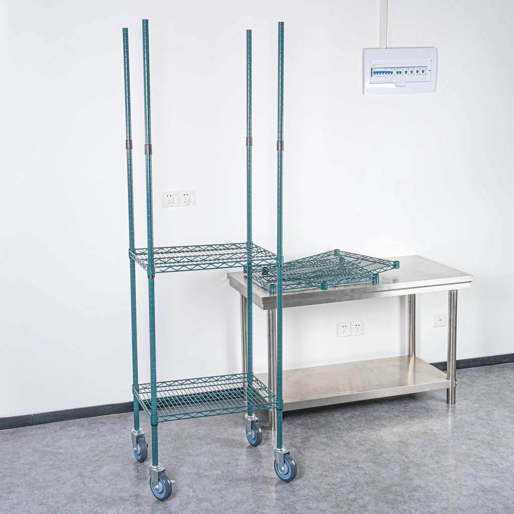 Chef 101 74" NSF Green Epoxy Mobile Shelving Post - Corrosion-Resistant - 4 count box
