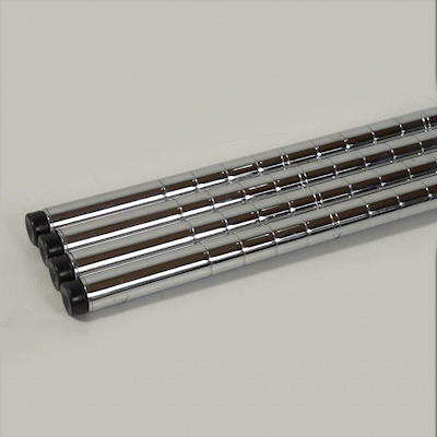 Chef 101 74" NSF Chrome Stationary Shelving Post - with Leveling Foot - 4 count box