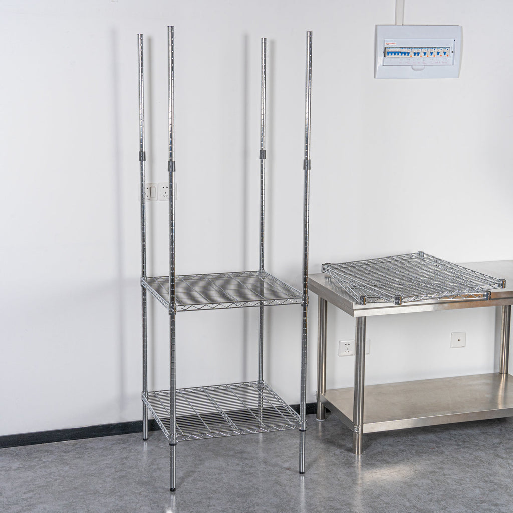 Chef 101 74" NSF Chrome Stationary Shelving Post - with Leveling Foot - 4 count box