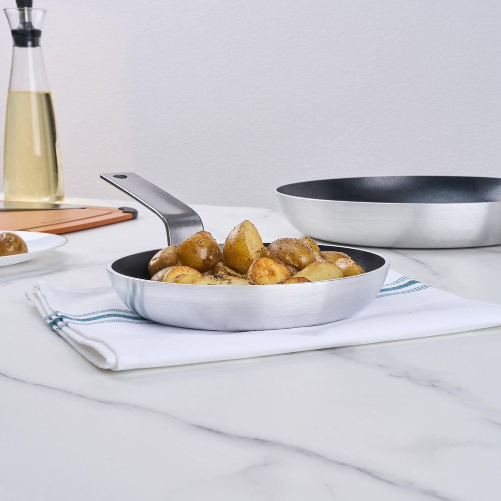 Met Lux Aluminum 8" Fry Pan - Non-Stick, Induction Ready, Heavy Duty - 6 count box