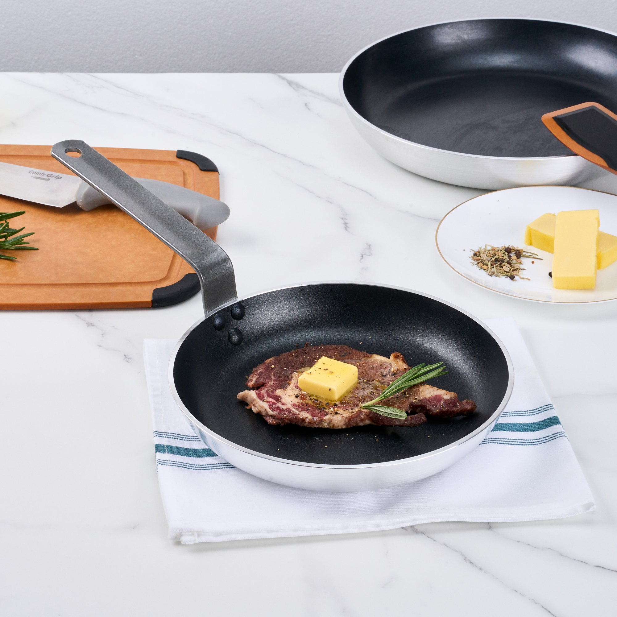 Met Lux Aluminum 9" Fry Pan - Non-Stick, Induction Ready, Heavy Duty - 1 count box