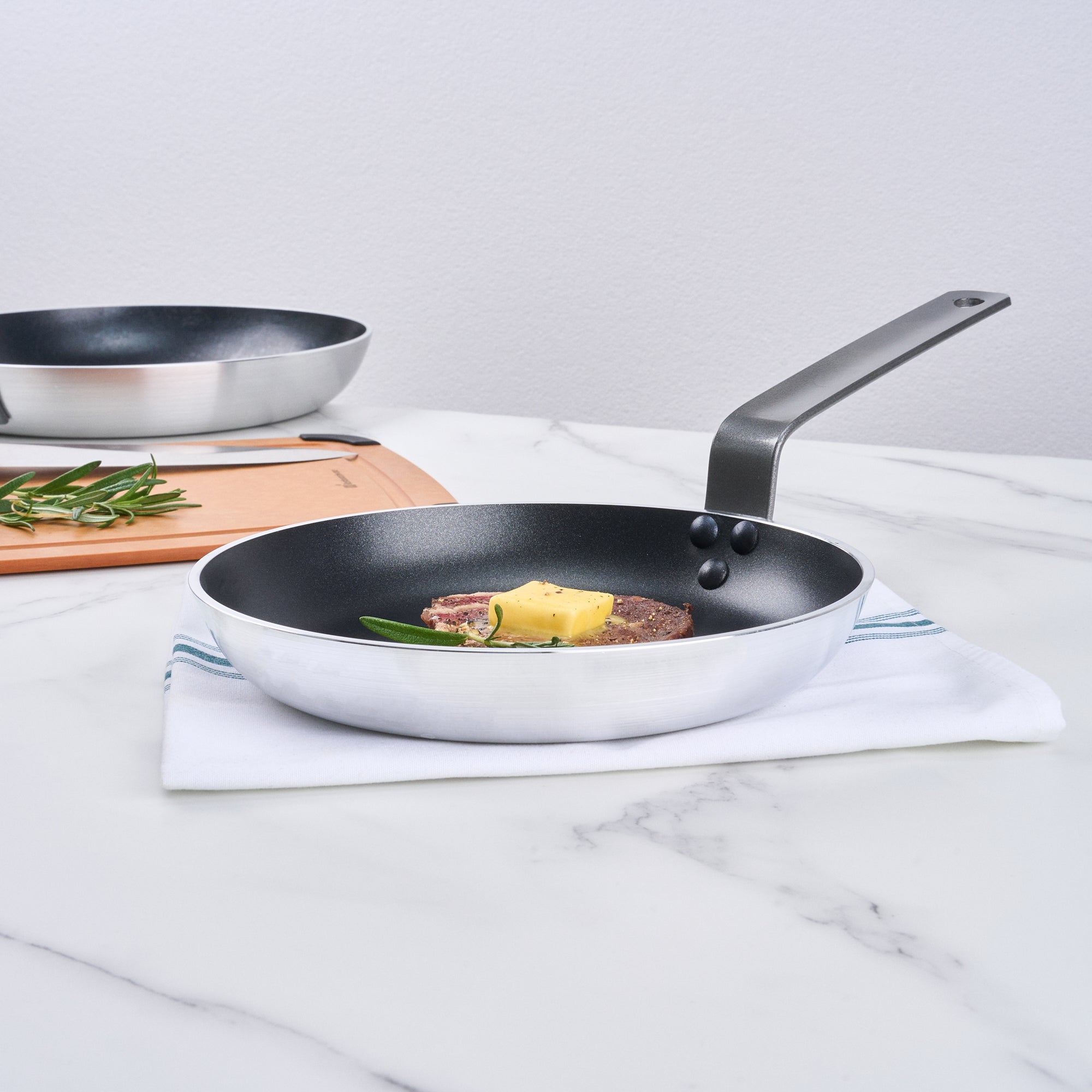 Met Lux Aluminum 9" Fry Pan - Non-Stick, Induction Ready, Heavy Duty - 6 count box