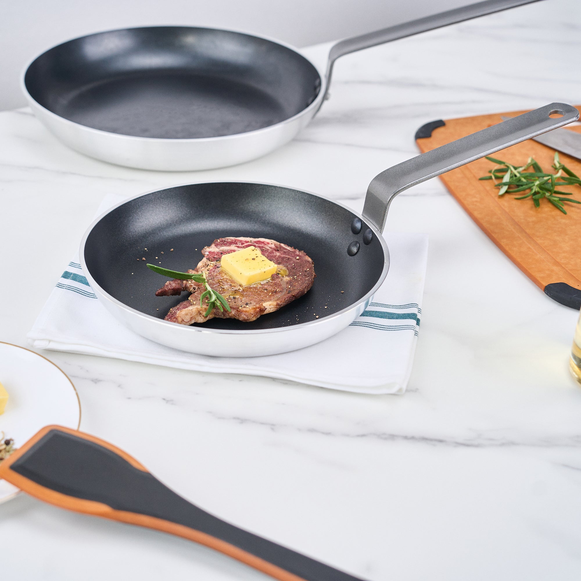 Met Lux Aluminum 9" Fry Pan - Non-Stick, Induction Ready, Heavy Duty - 6 count box