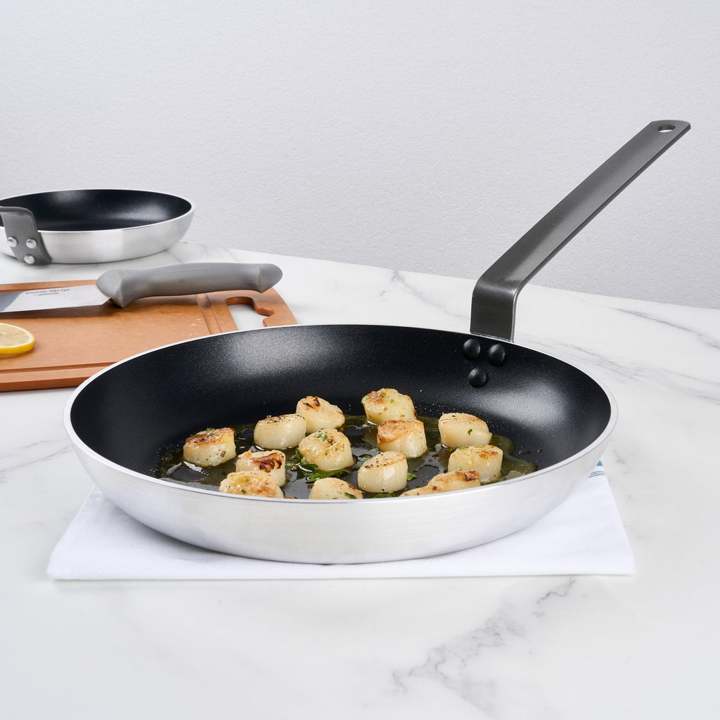 Met Lux Aluminum 12" Fry Pan - Non-Stick, Induction Ready, Heavy Duty - 6 count box
