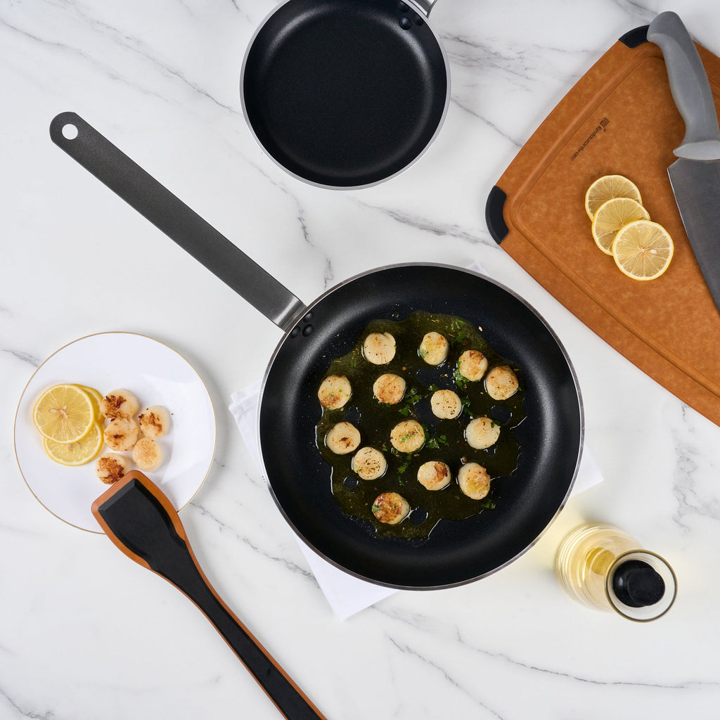Met Lux Aluminum 12" Fry Pan - Non-Stick, Induction Ready, Heavy Duty - 6 count box