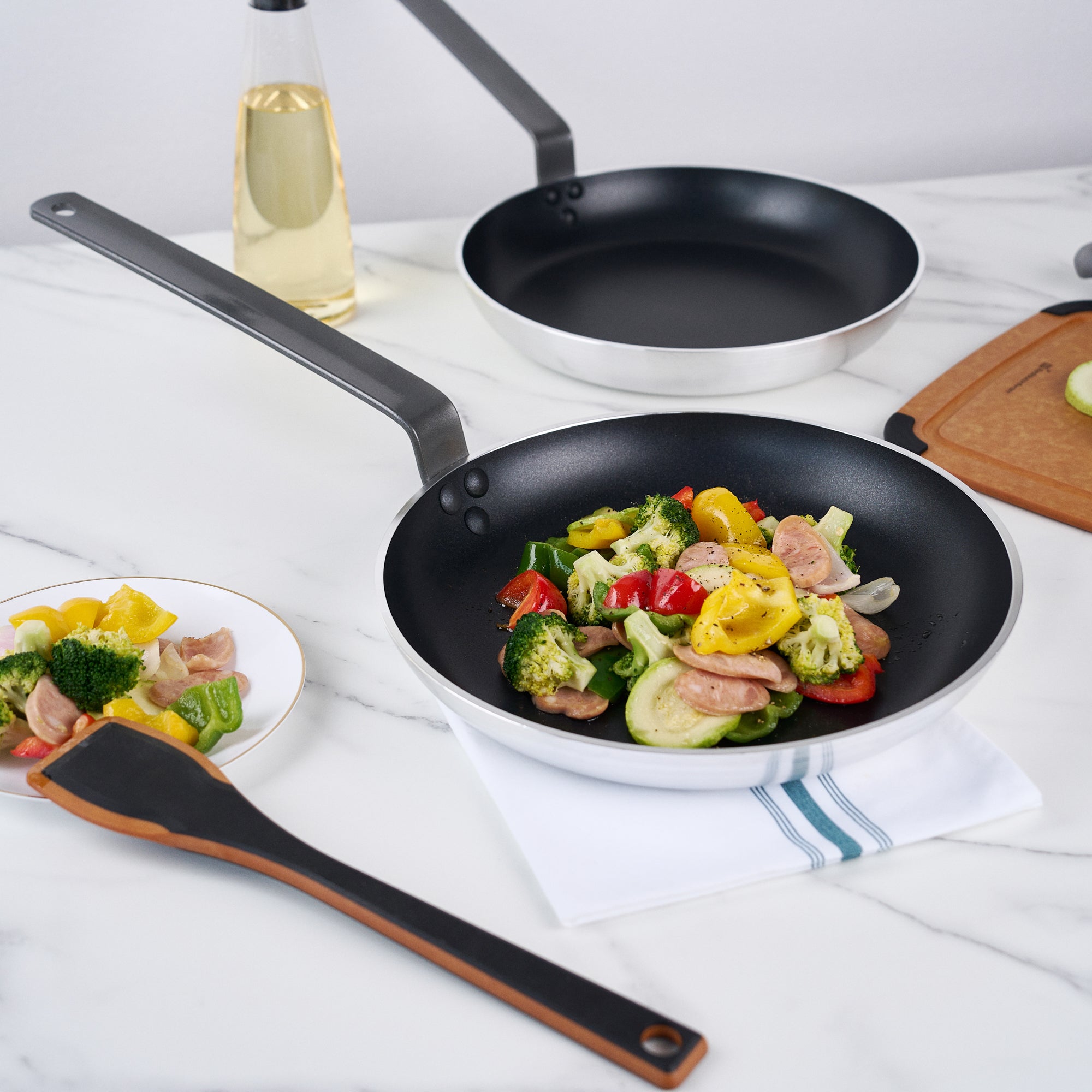 Met Lux Aluminum 13" Fry Pan - Non-Stick, Induction Ready, Heavy Duty - 1 count box