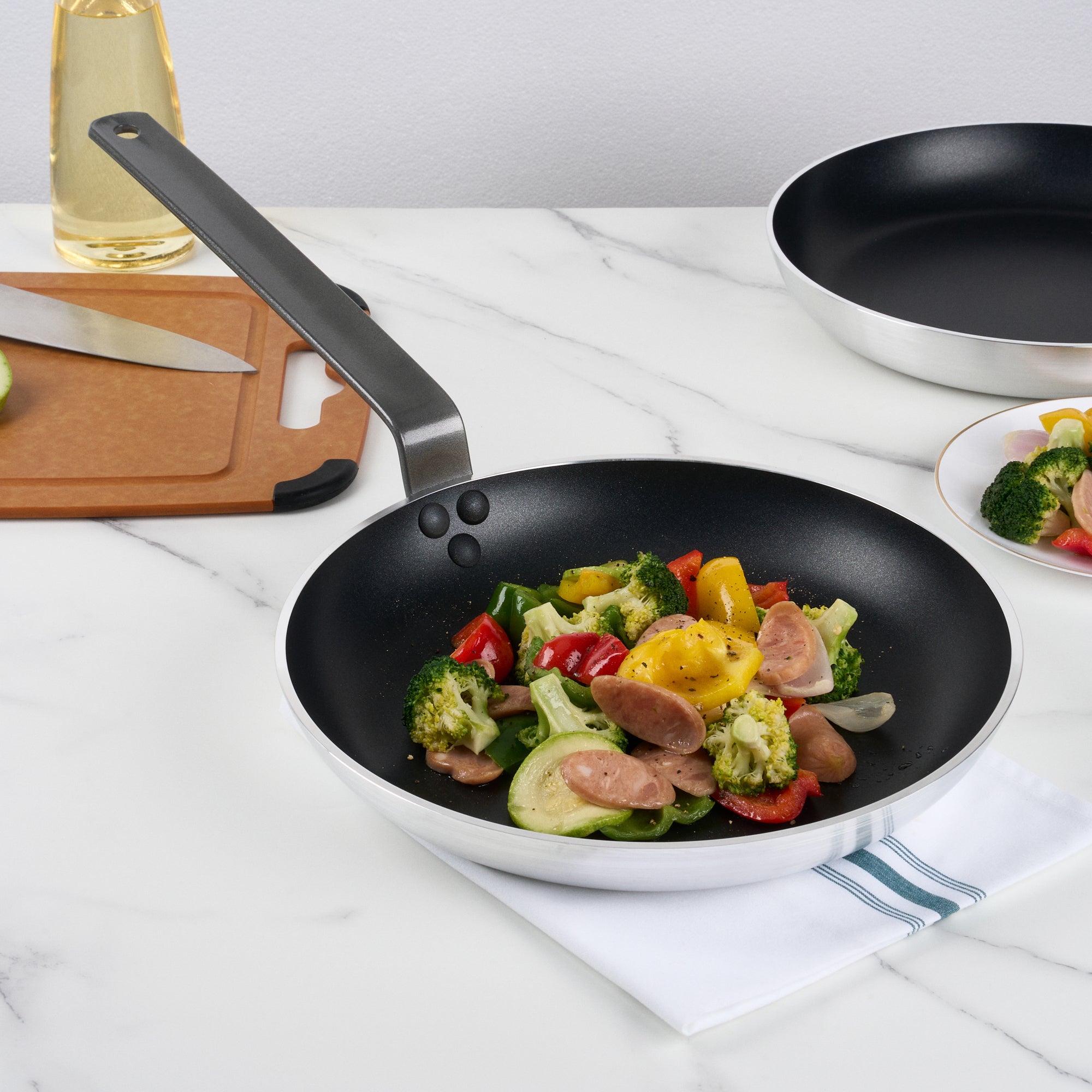 Met Lux Aluminum 13" Fry Pan - Non-Stick, Induction Ready, Heavy Duty - 1 count box