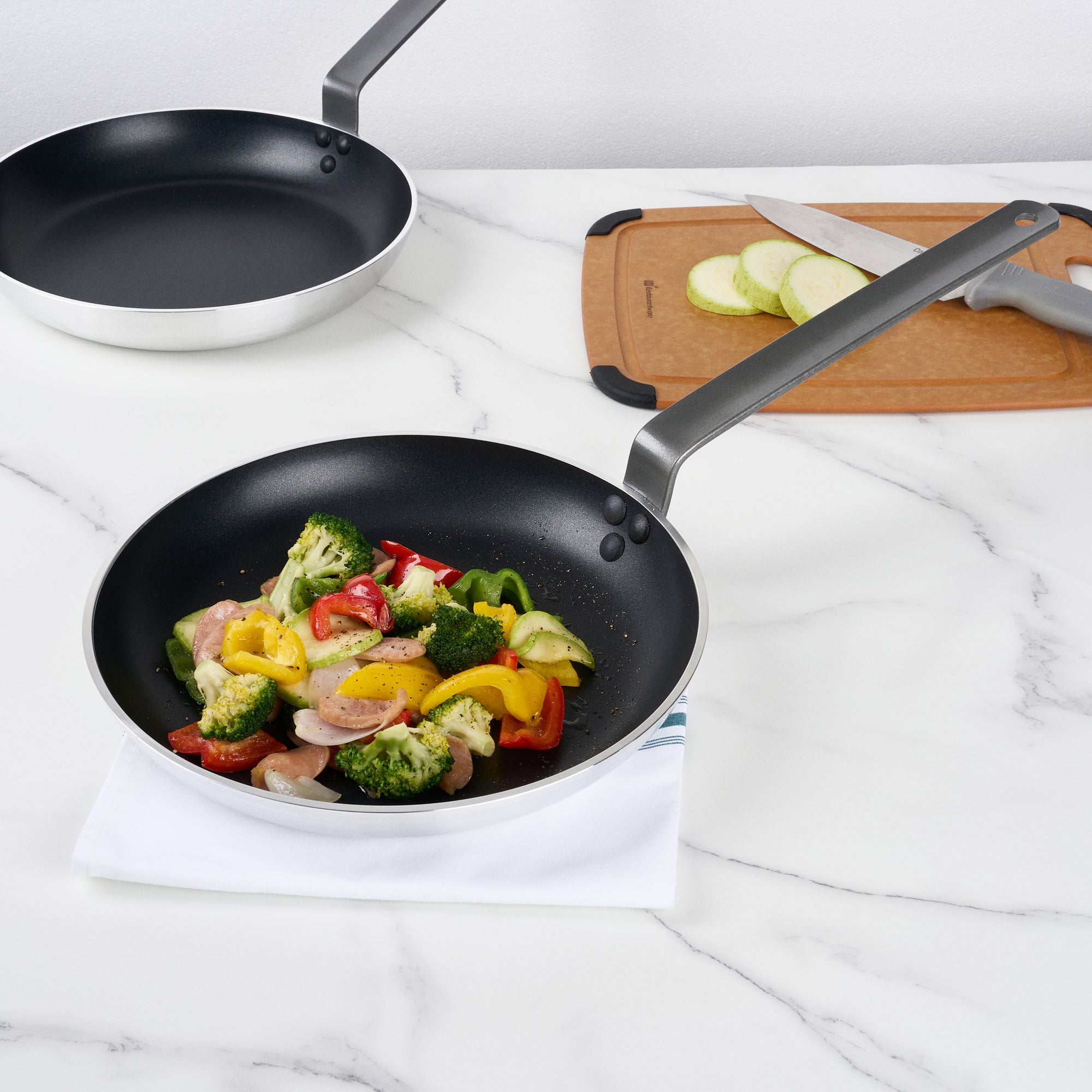 Met Lux Aluminum 13" Fry Pan - Non-Stick, Induction Ready, Heavy Duty - 6 count box