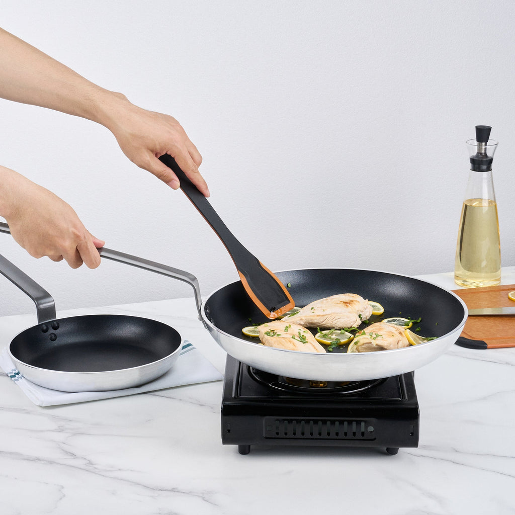 Met Lux Aluminum 14" Fry Pan - Non-Stick, Induction Ready, Heavy Duty - 6 count box