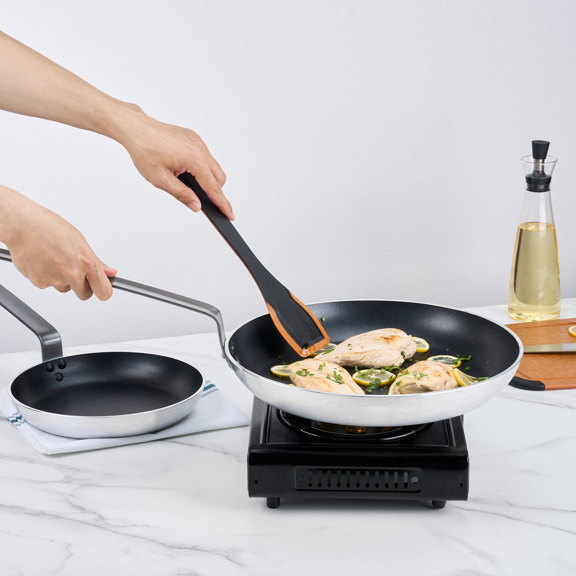 Met Lux Aluminum 14" Fry Pan - Non-Stick, Induction Ready, Heavy Duty - 6 count box