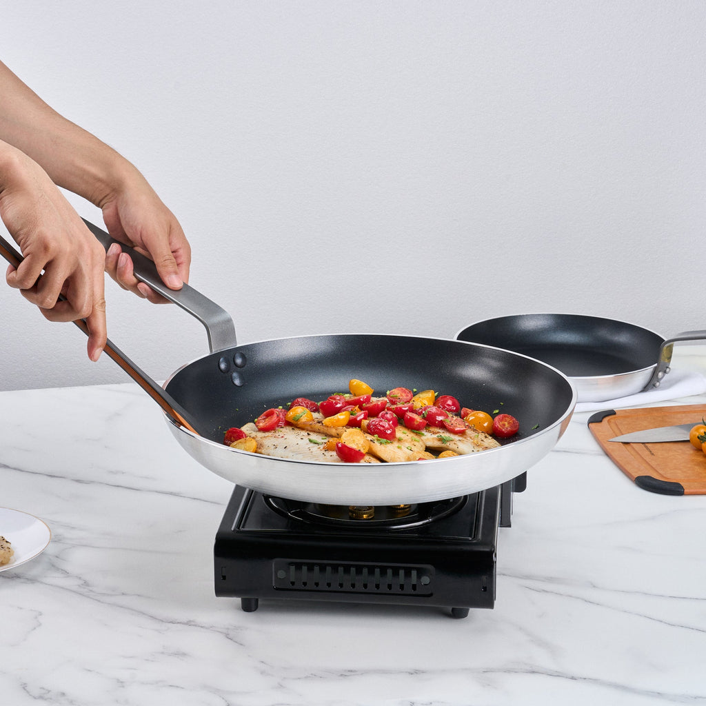 Met Lux Aluminum 16" Fry Pan - Non-Stick, Induction Ready, Heavy Duty - 1 count box