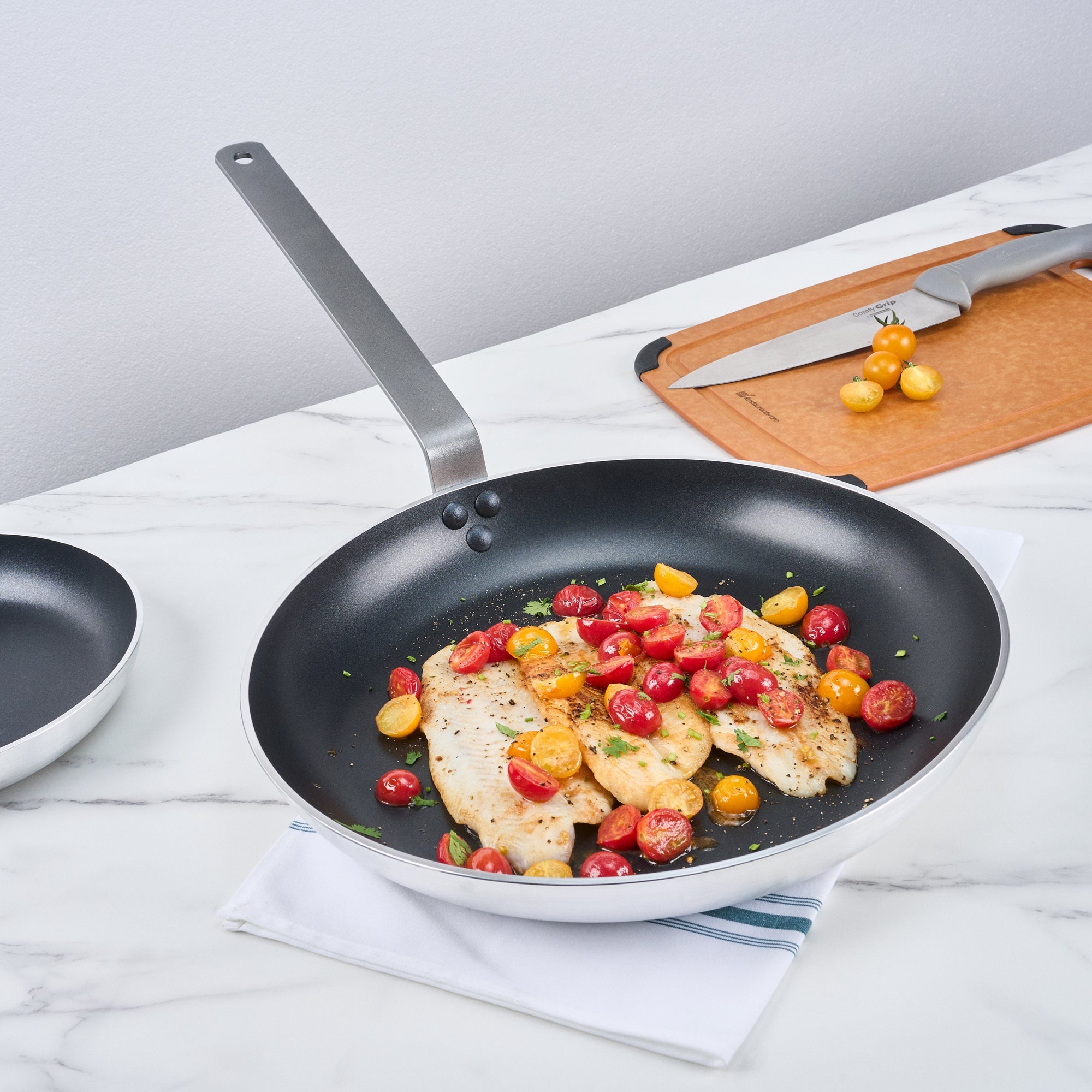Met Lux Aluminum 16" Fry Pan - Non-Stick, Induction Ready, Heavy Duty - 6 count box