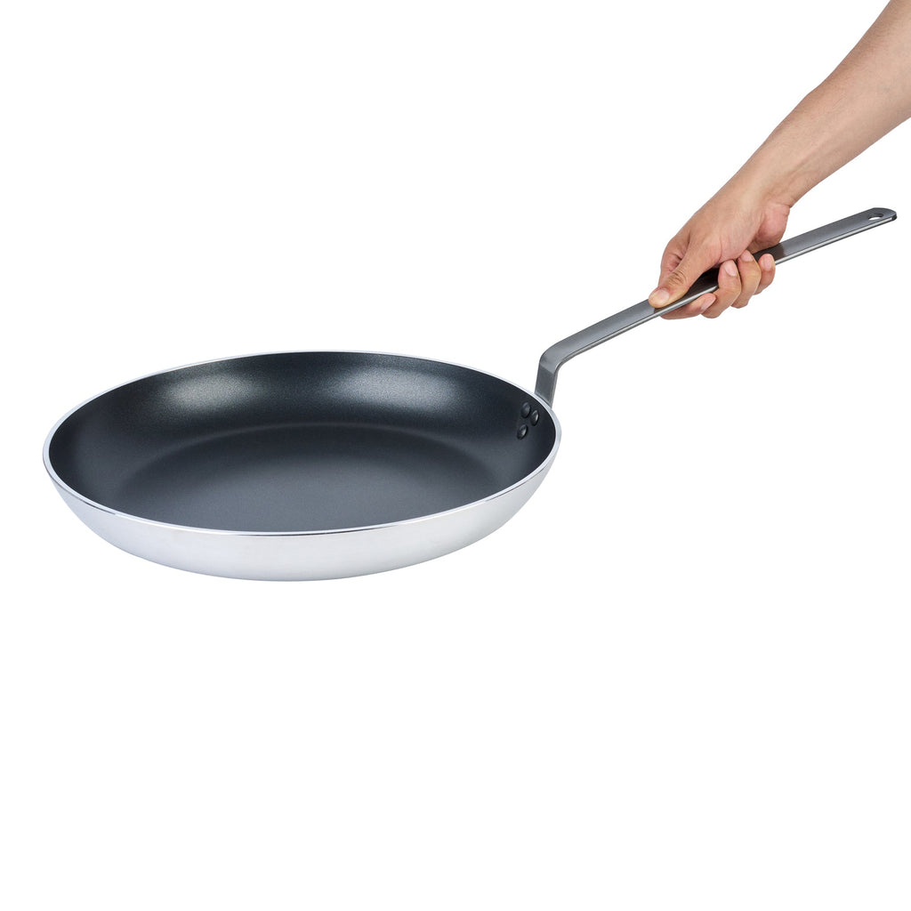 Met Lux Aluminum 16" Fry Pan - Non-Stick, Induction Ready, Heavy Duty - 6 count box
