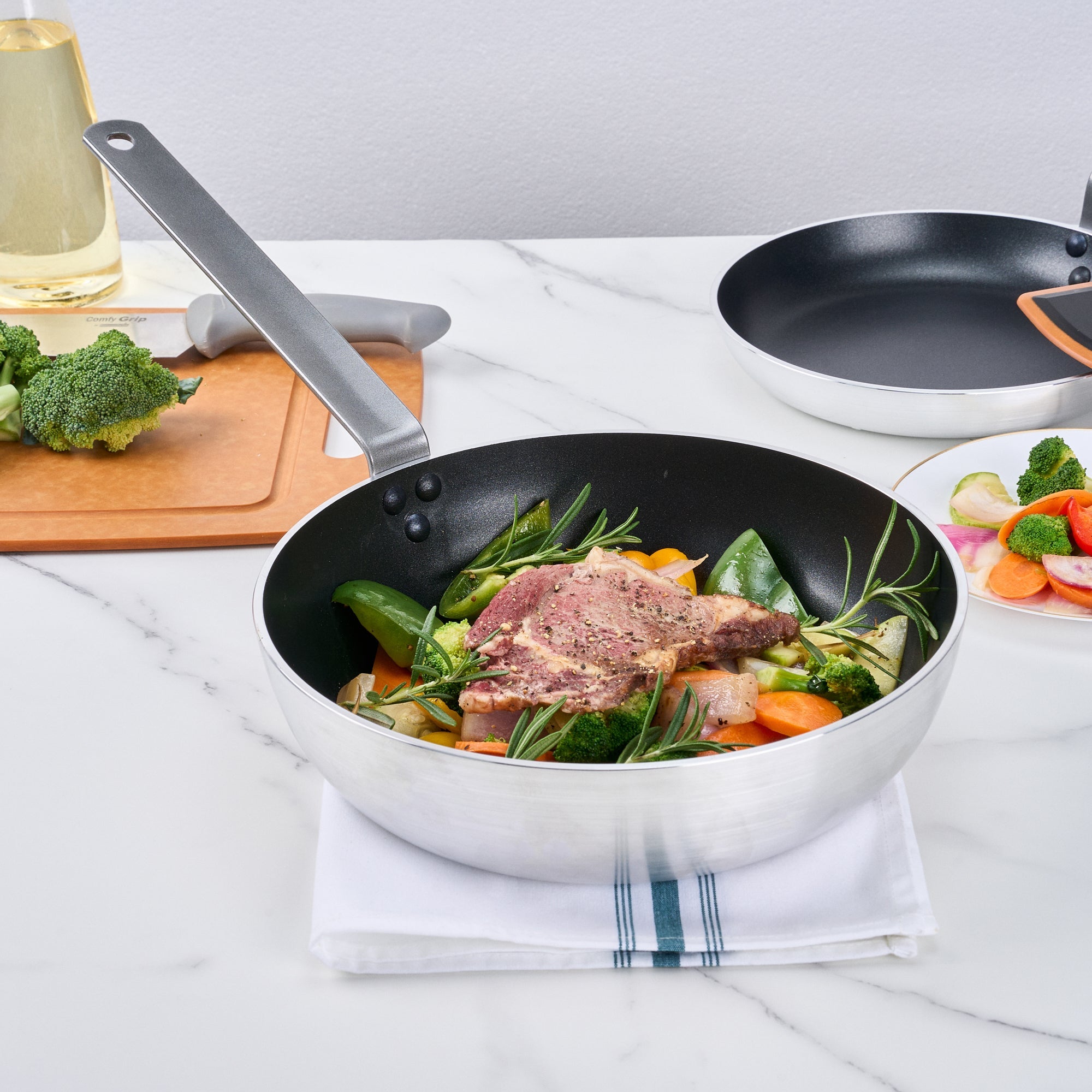 Met Lux Aluminum 11" Deep Fry Pan - Non-Stick, Induction Ready, Heavy Duty - 1 count box