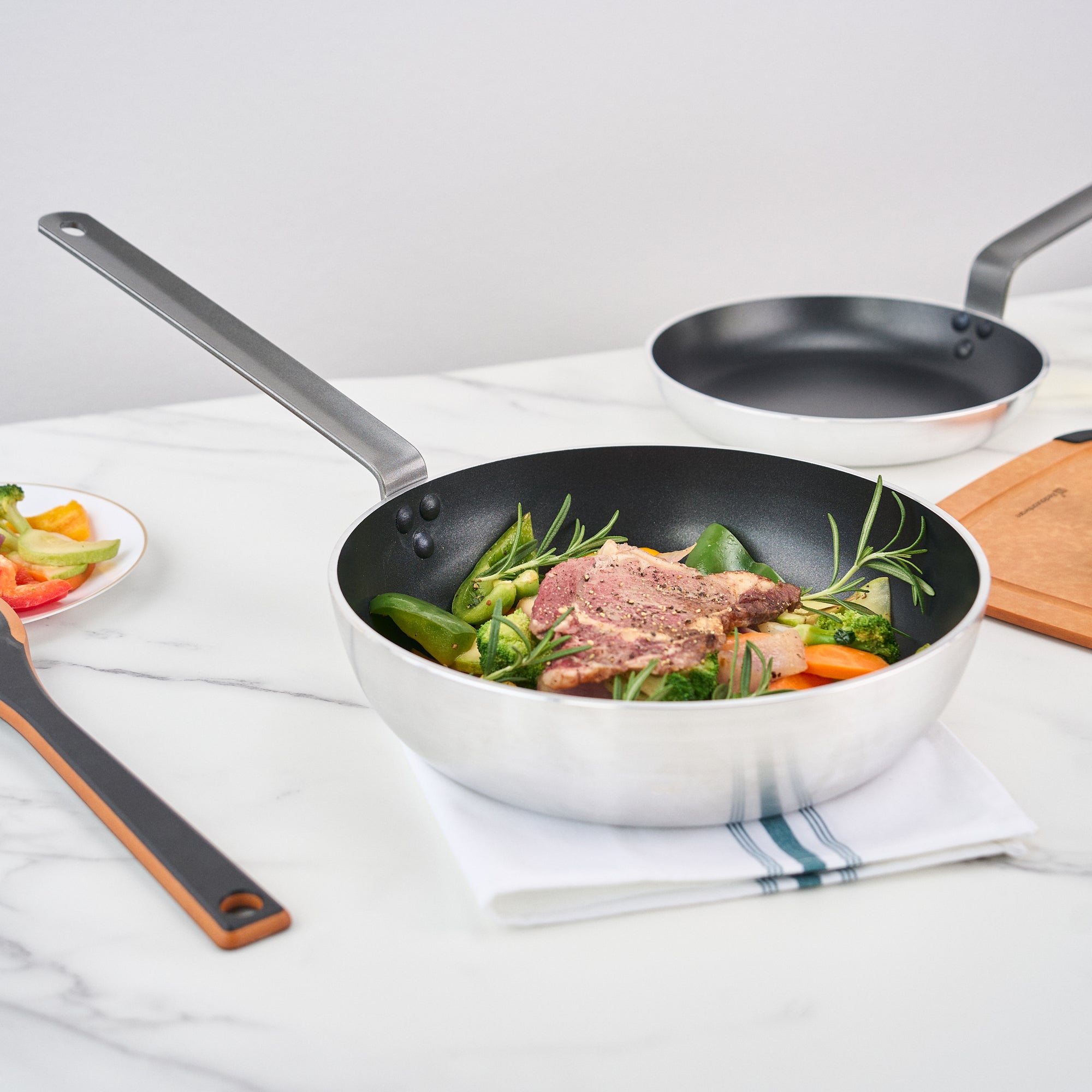 Met Lux Aluminum 11" Deep Fry Pan - Non-Stick, Induction Ready, Heavy Duty - 1 count box
