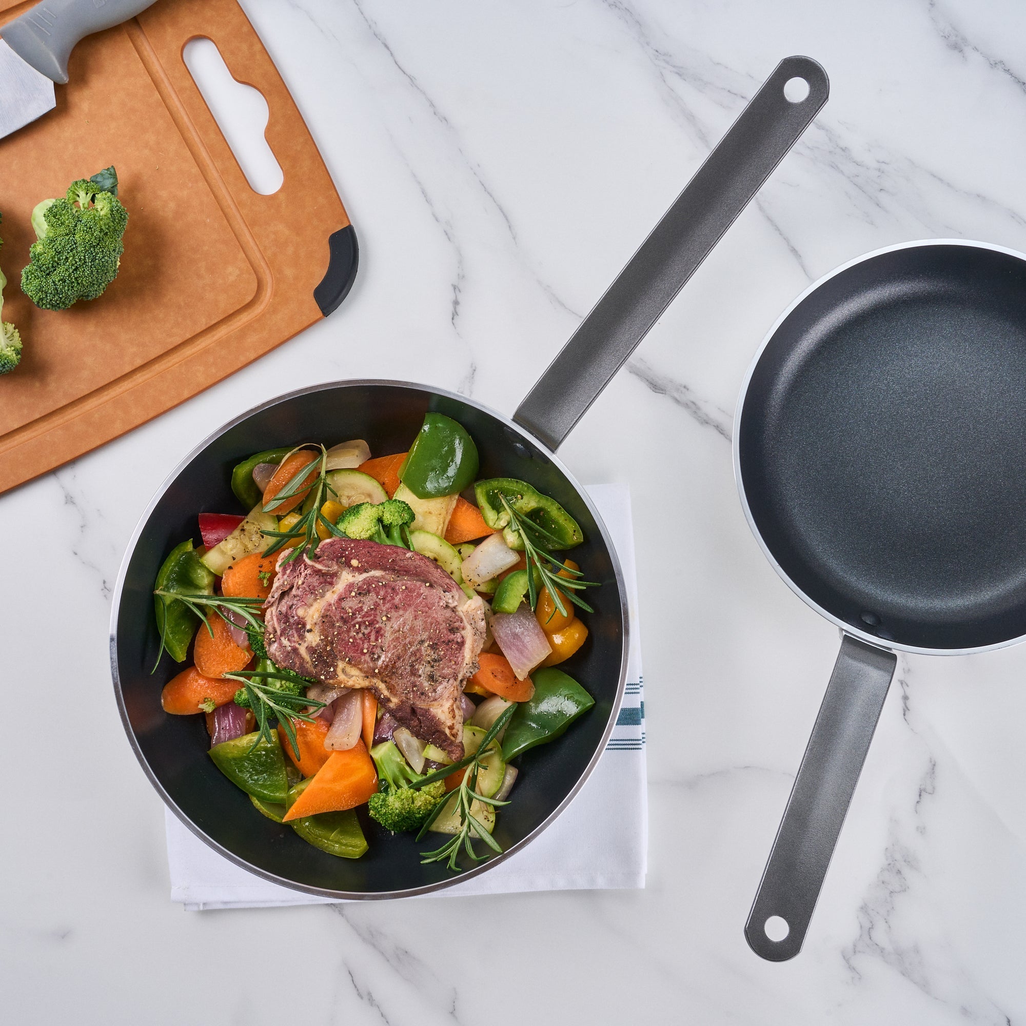 Met Lux Aluminum 11" Deep Fry Pan - Non-Stick, Induction Ready, Heavy Duty - 1 count box