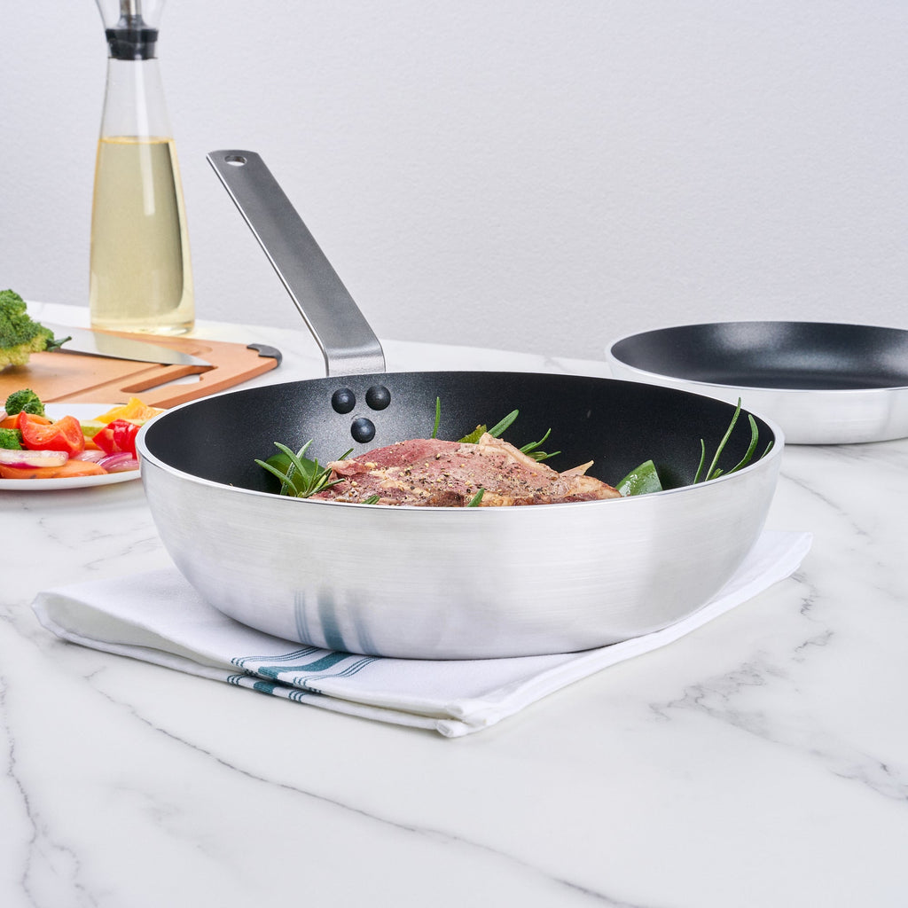 Met Lux Aluminum 11" Deep Fry Pan - Non-Stick, Induction Ready, Heavy Duty - 1 count box