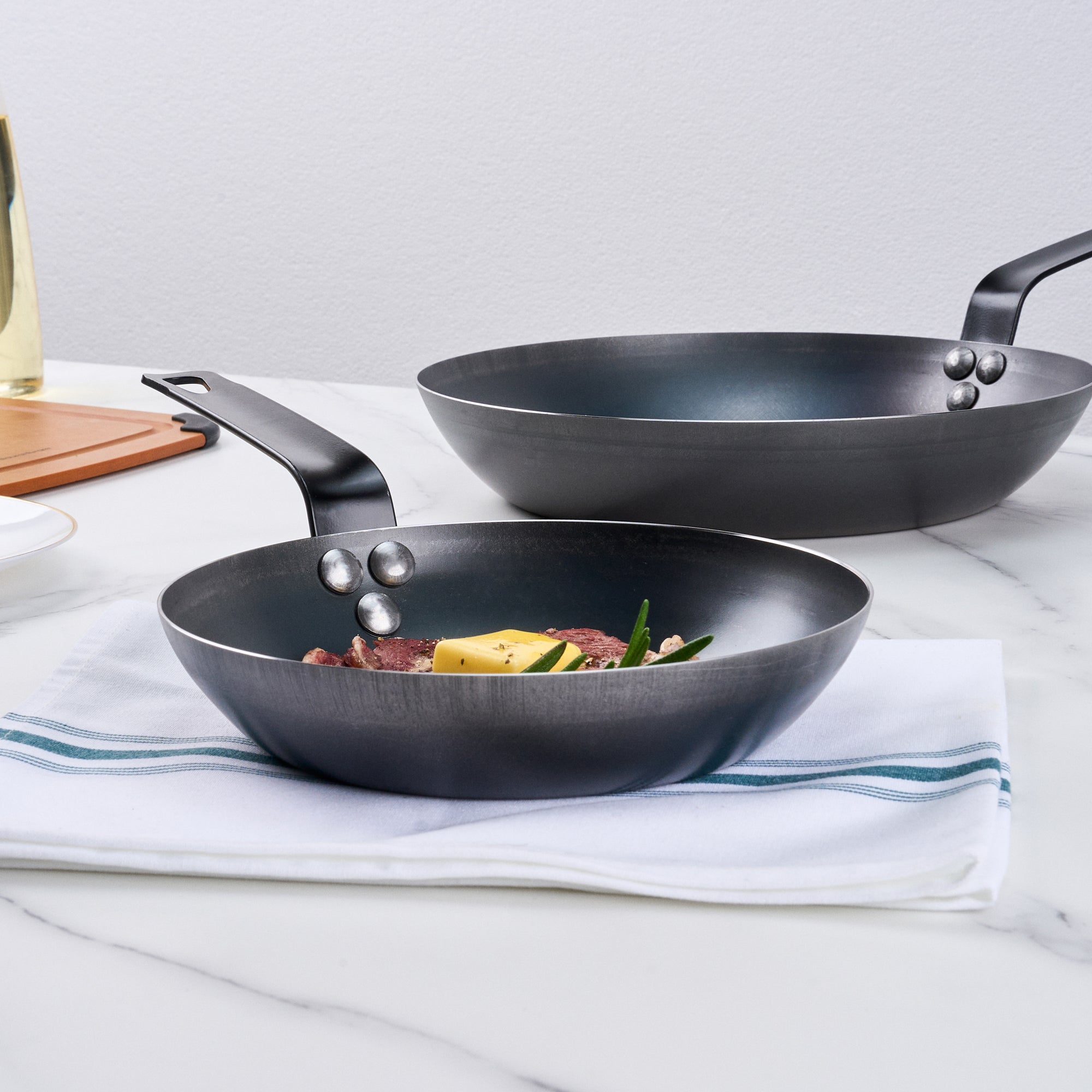 Met Lux Black Carbon Steel 8" Fry Pan - 1 count box