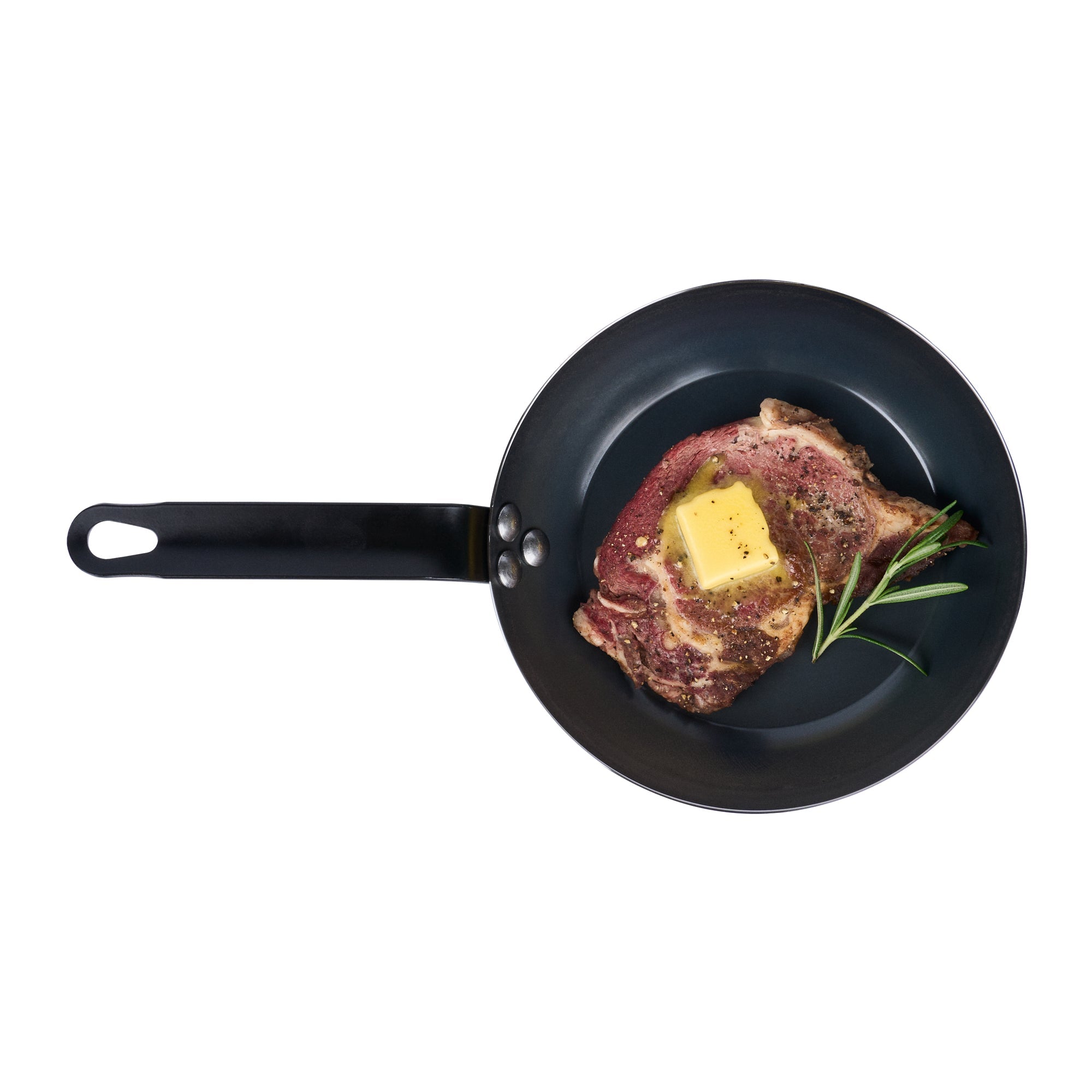 Met Lux Black Carbon Steel 8" Fry Pan - 6 count box