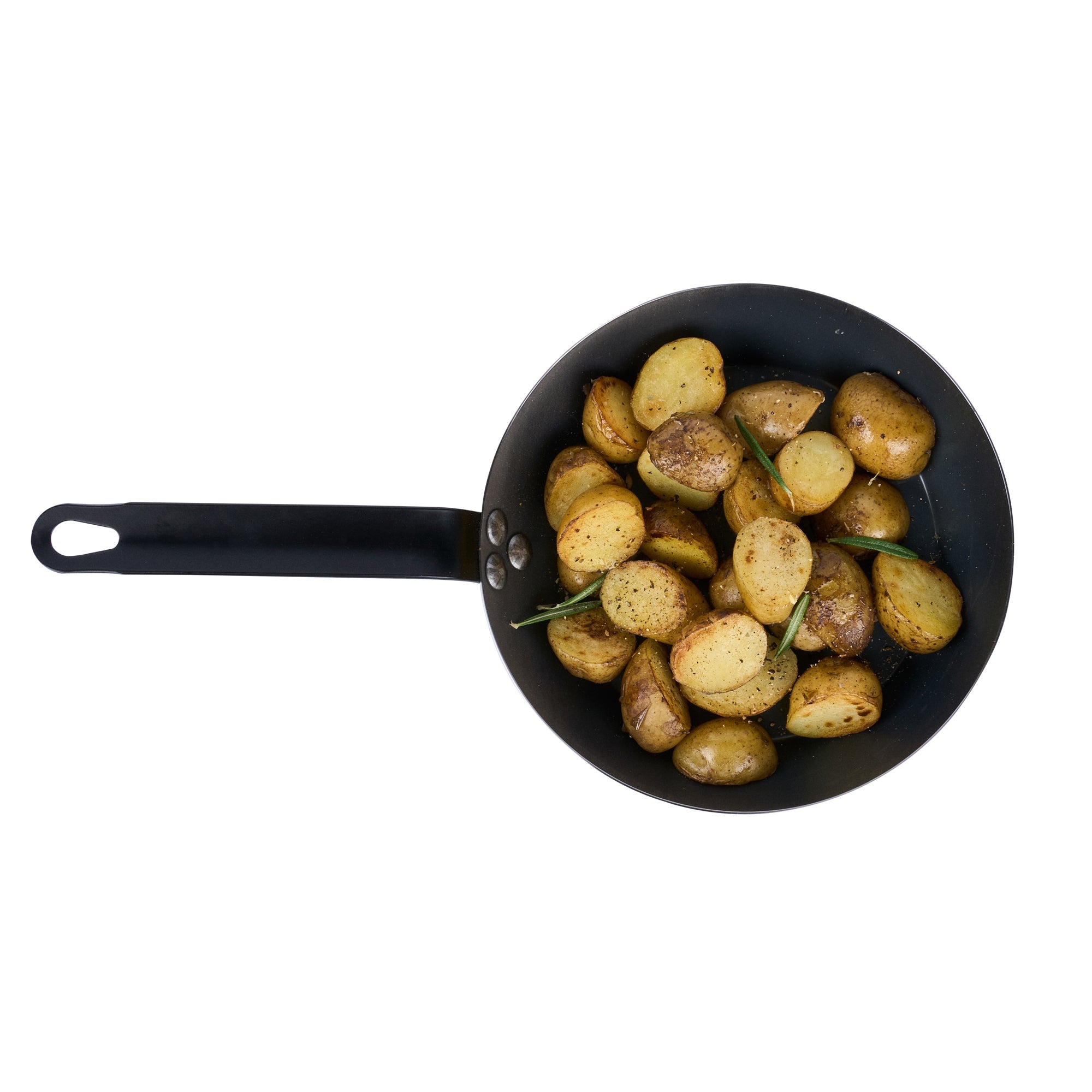 Met Lux Black Carbon Steel 9" Fry Pan - 6 count box