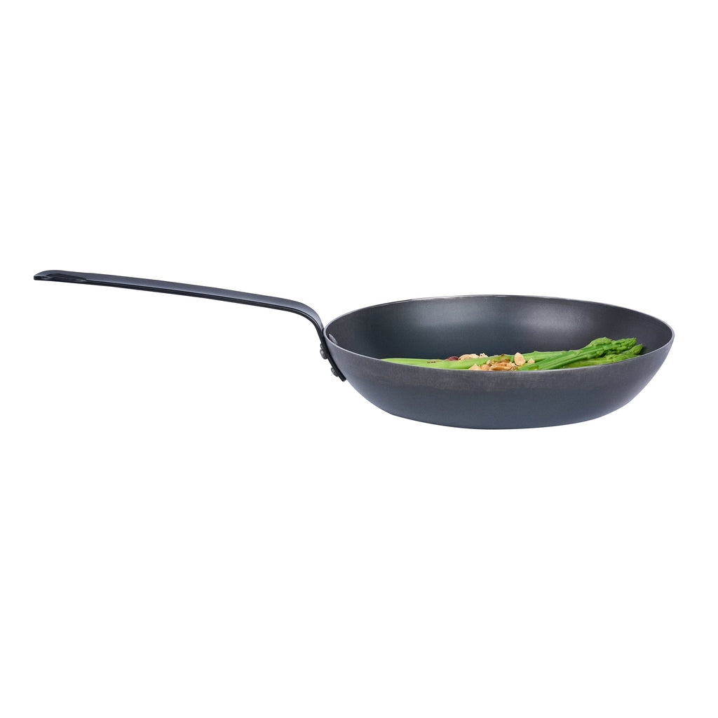 Met Lux Black Carbon Steel 9 1/2" Fry Pan - 6 count box