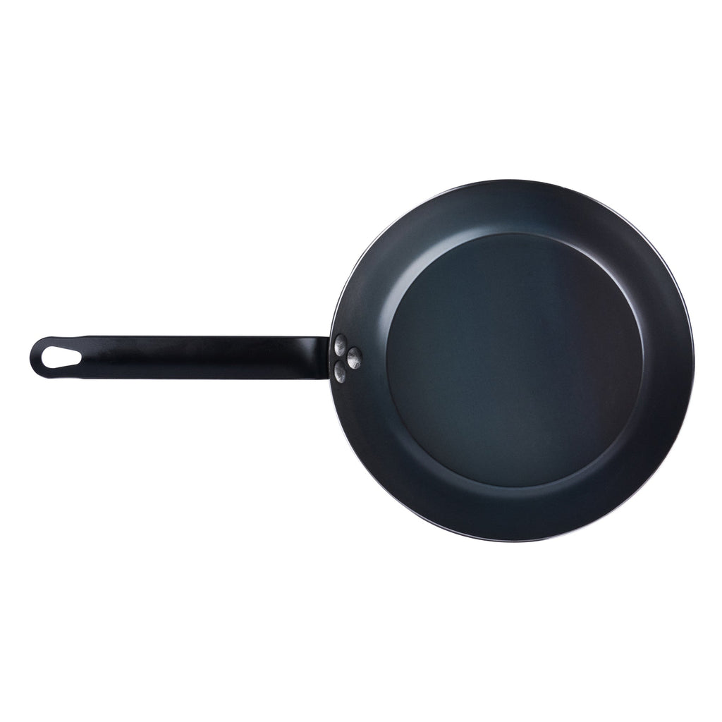 Met Lux Black Carbon Steel 9 1/2" Fry Pan - 6 count box