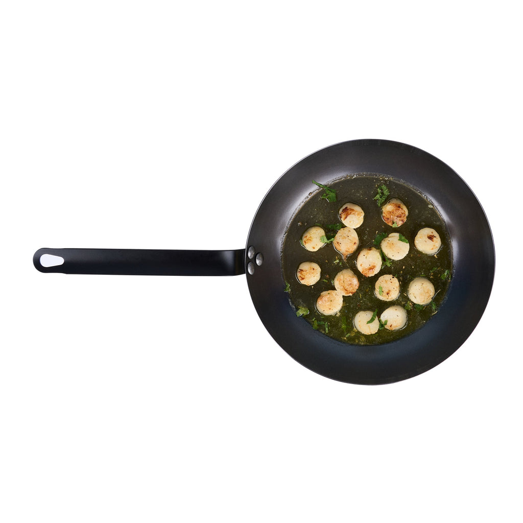 Met Lux Black Carbon Steel 11" Fry Pan - 6 count box