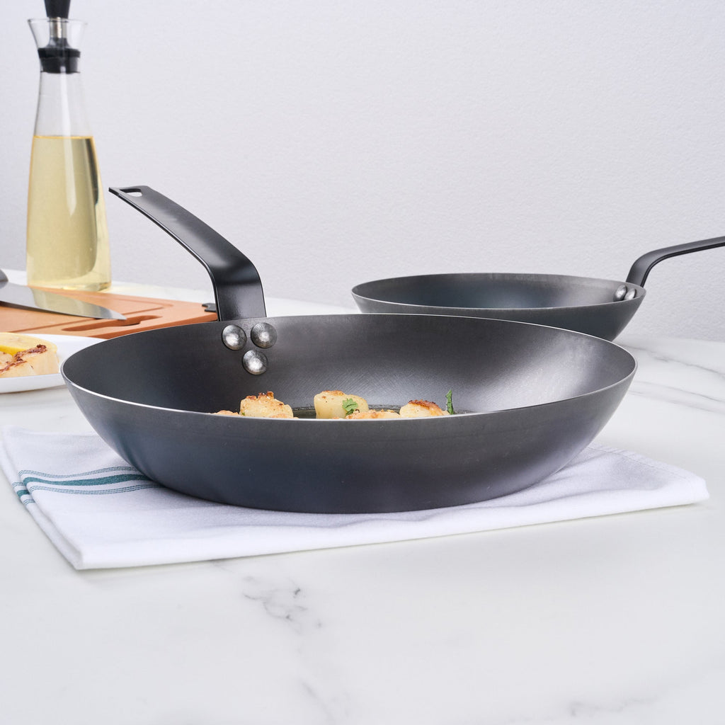 Met Lux Black Carbon Steel 11" Fry Pan - 6 count box