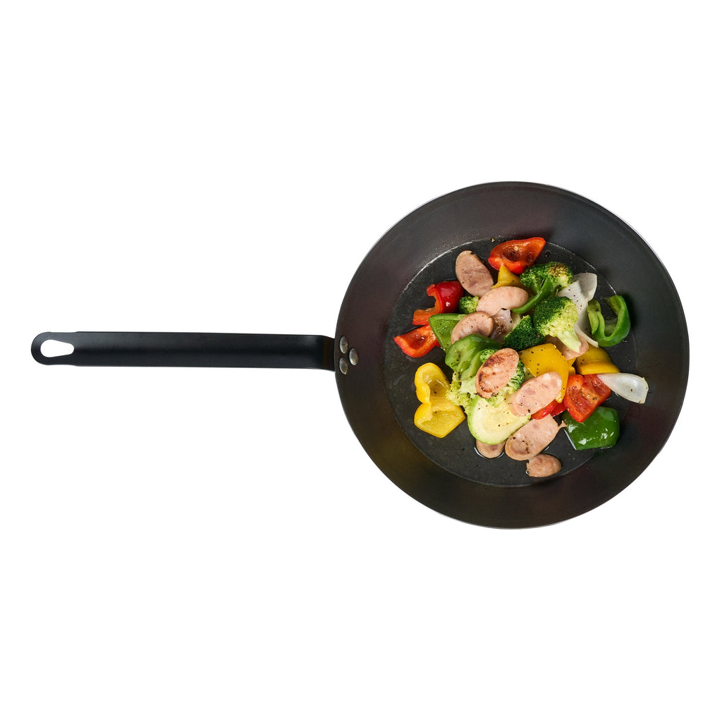 Met Lux Black Carbon Steel 12" Fry Pan - 1 count box