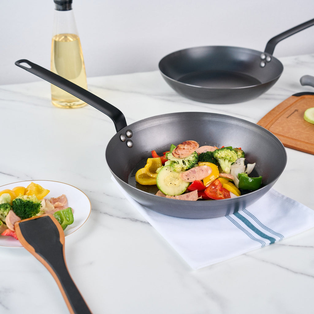 Met Lux Black Carbon Steel 12" Fry Pan - 1 count box
