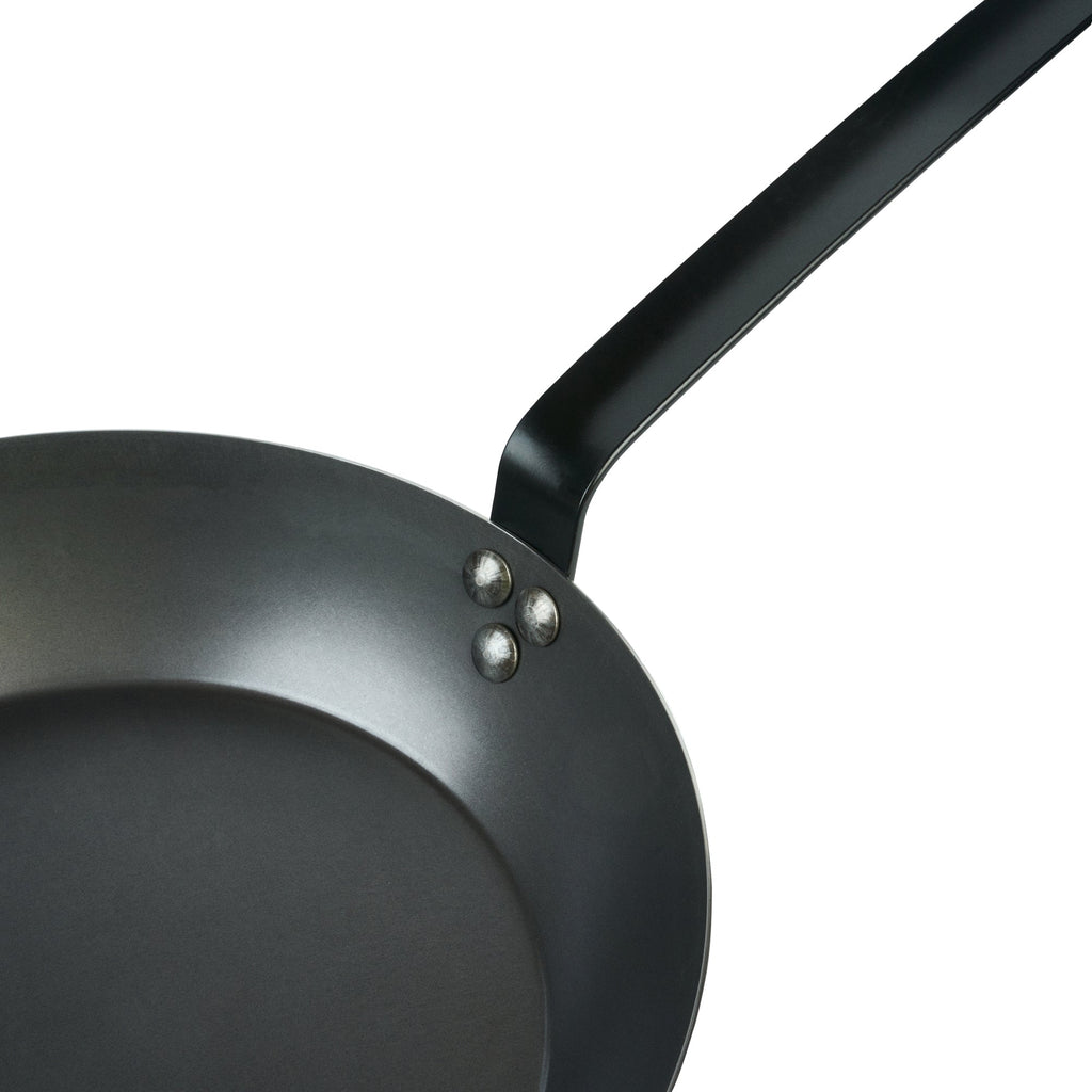 Met Lux Black Carbon Steel 12" Fry Pan - 6 count box