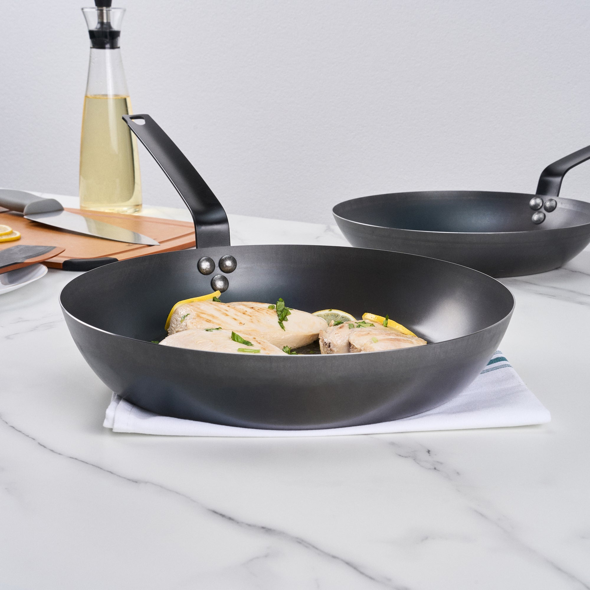 Met Lux Black Carbon Steel 13" Fry Pan - 1 count box