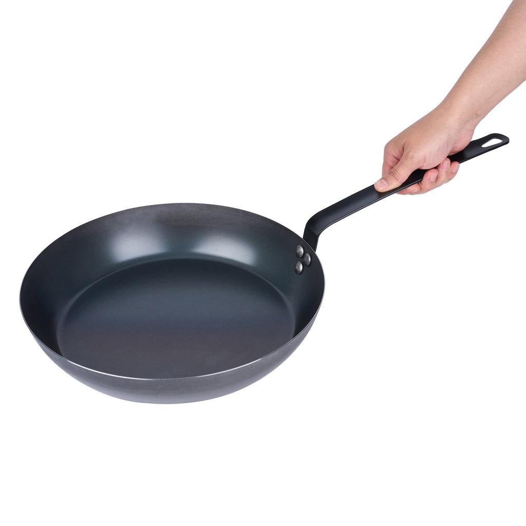 Met Lux Black Carbon Steel 13" Fry Pan - 6 count box