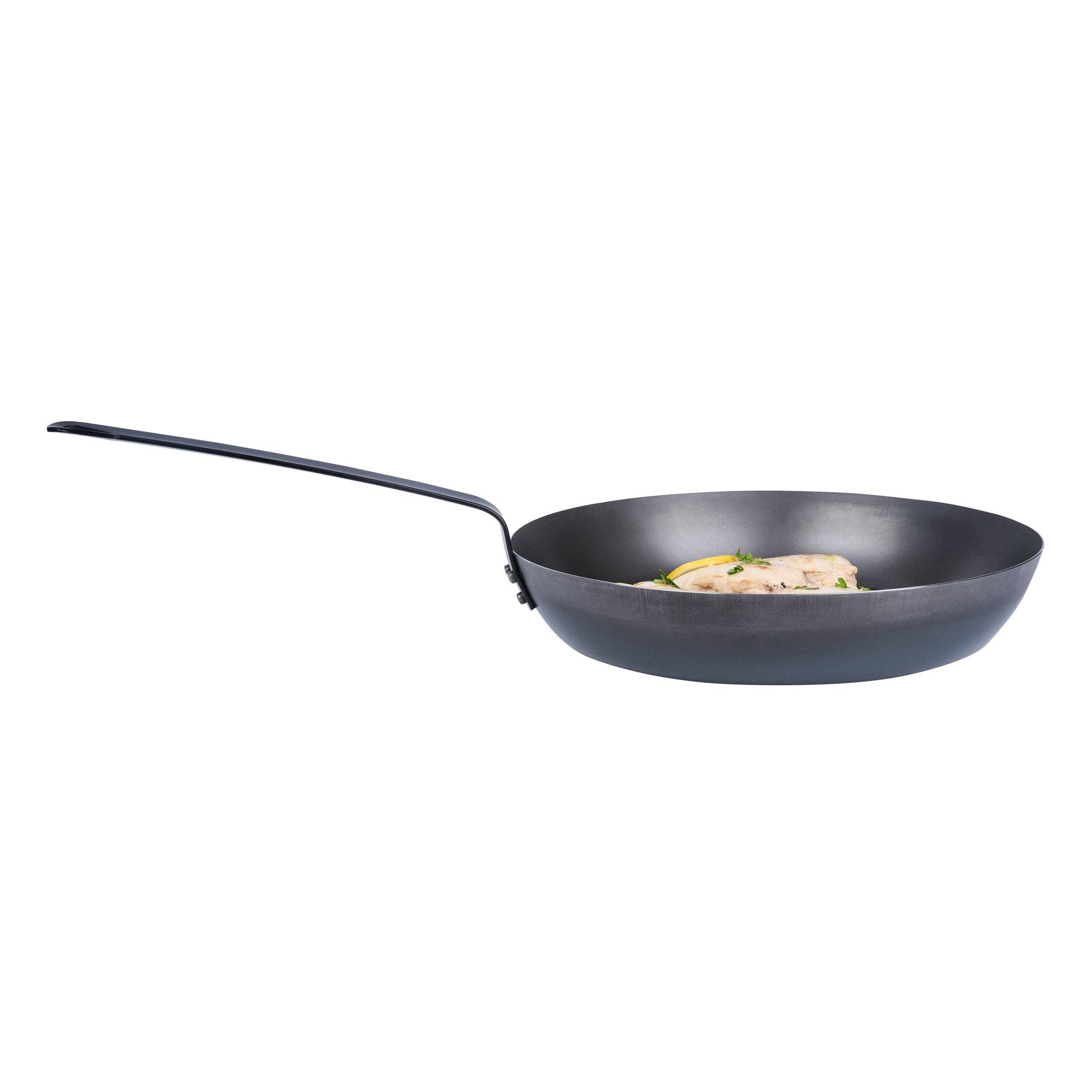 Met Lux Black Carbon Steel 13" Fry Pan - 6 count box