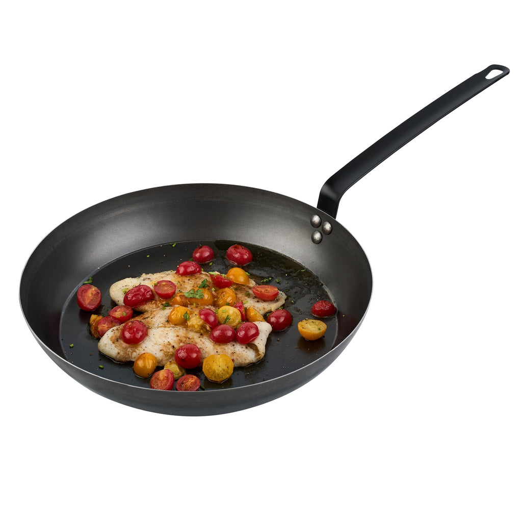 Met Lux Black Carbon Steel 14" Fry Pan - 1 count box