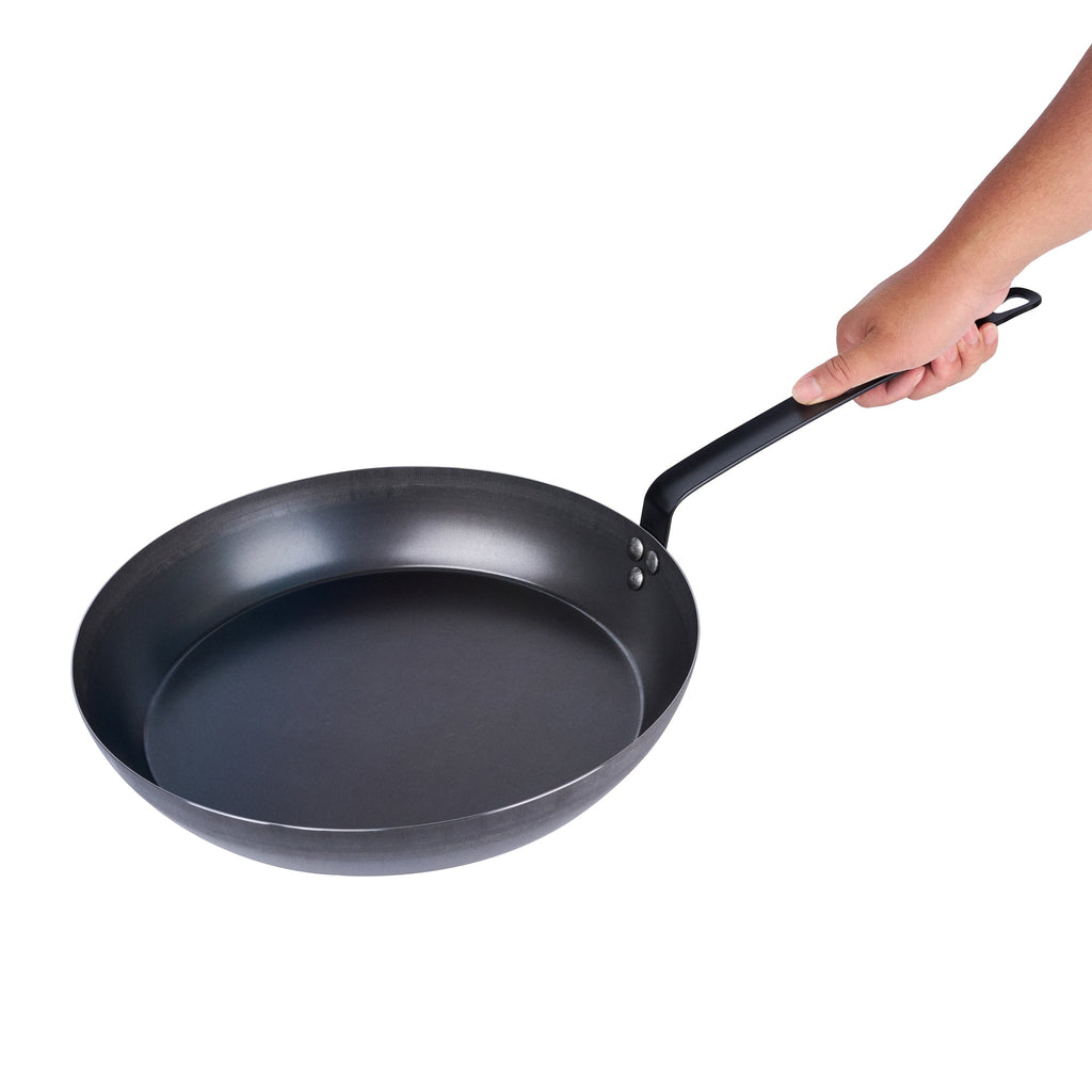 Met Lux Black Carbon Steel 14" Fry Pan - 1 count box