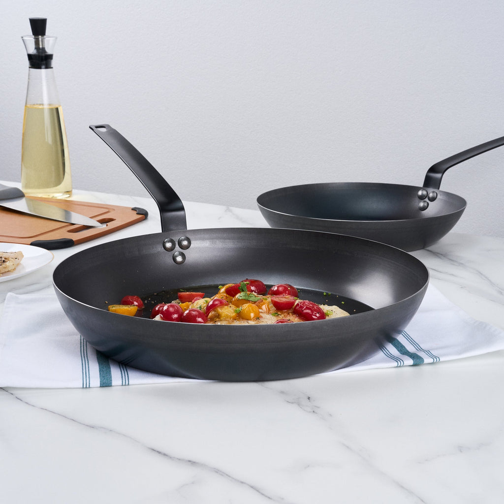 Met Lux Black Carbon Steel 14" Fry Pan - 1 count box