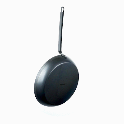 Met Lux Black Carbon Steel 14" Fry Pan - 6 count box