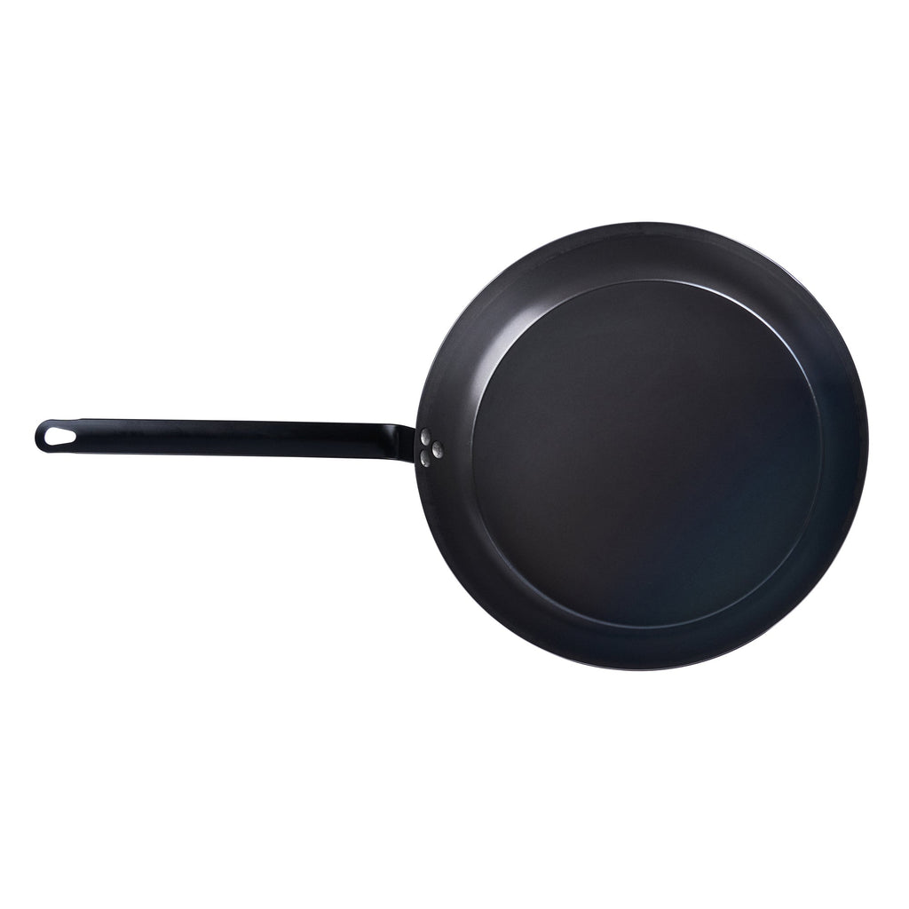 Met Lux Black Carbon Steel 14" Fry Pan - 6 count box