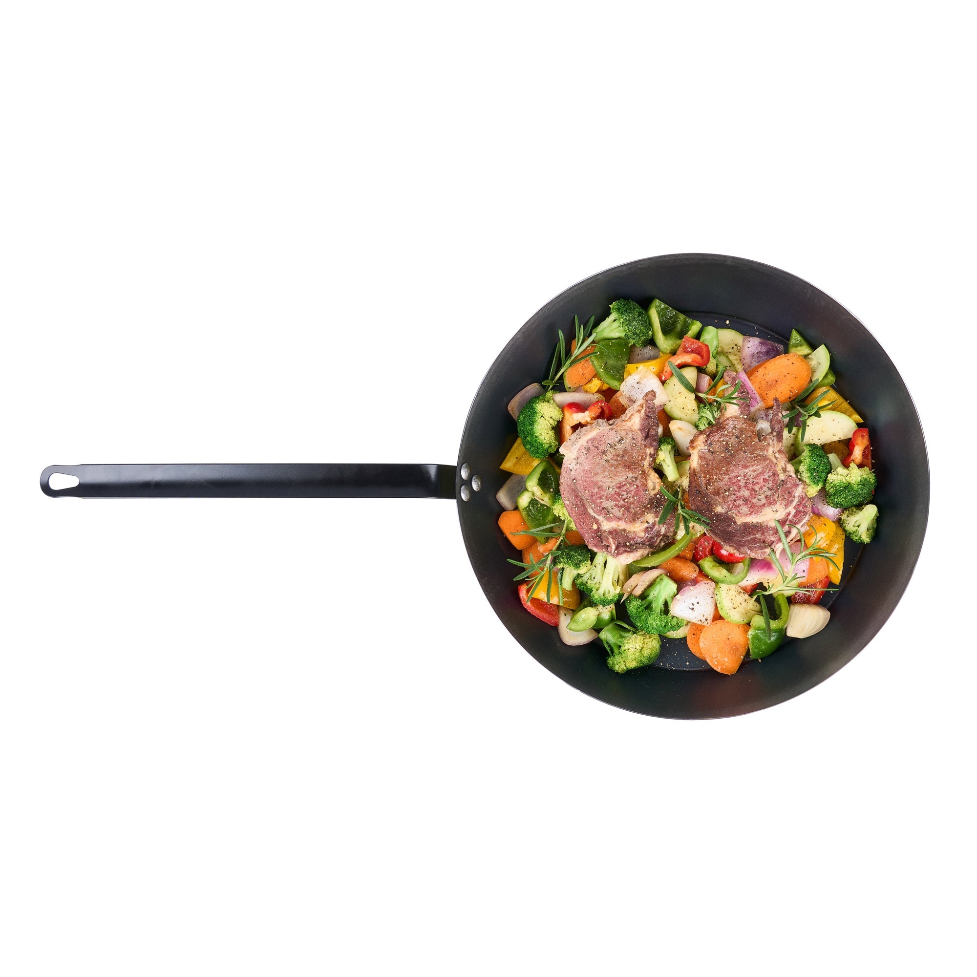 Met Lux Black Carbon Steel 16" Fry Pan - 1 count box