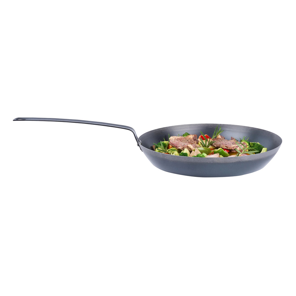 Met Lux Black Carbon Steel 16" Fry Pan - 6 count box