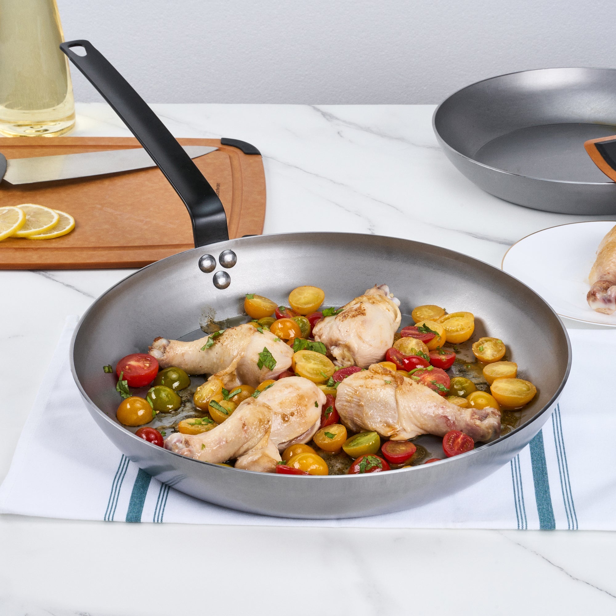 Met Lux Carbon Steel 14" Fry Pan - 6 count box