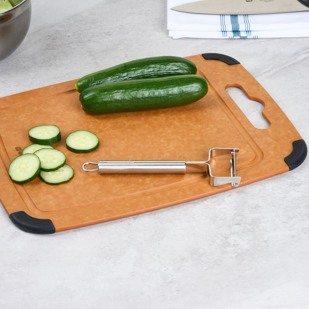 German Standard Stainless Steel "Y" Vegetable Peeler - Straight Blade - 6 1/2'' - 1 count box