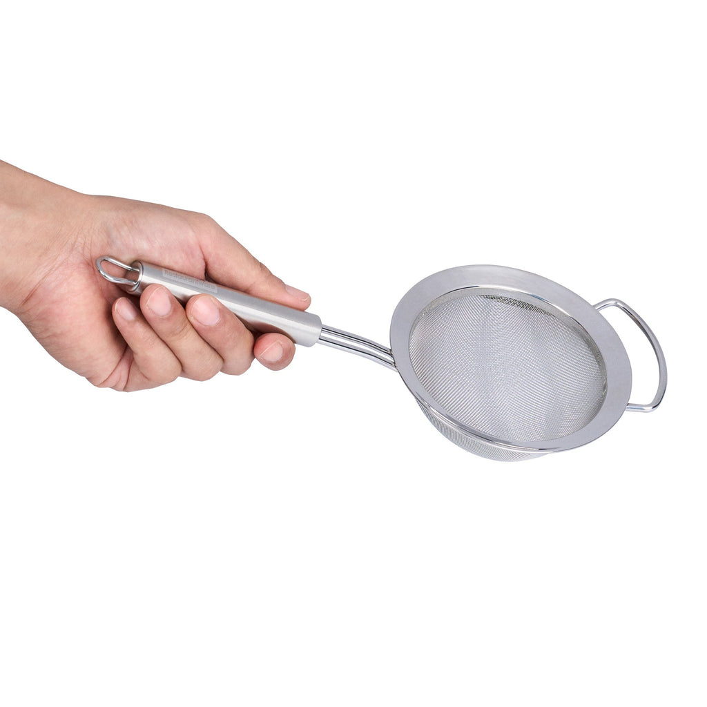 German Standard Stainless Steel Fine Mesh Strainer - 11 1/2'' x 4 3/4'' - 1 count box