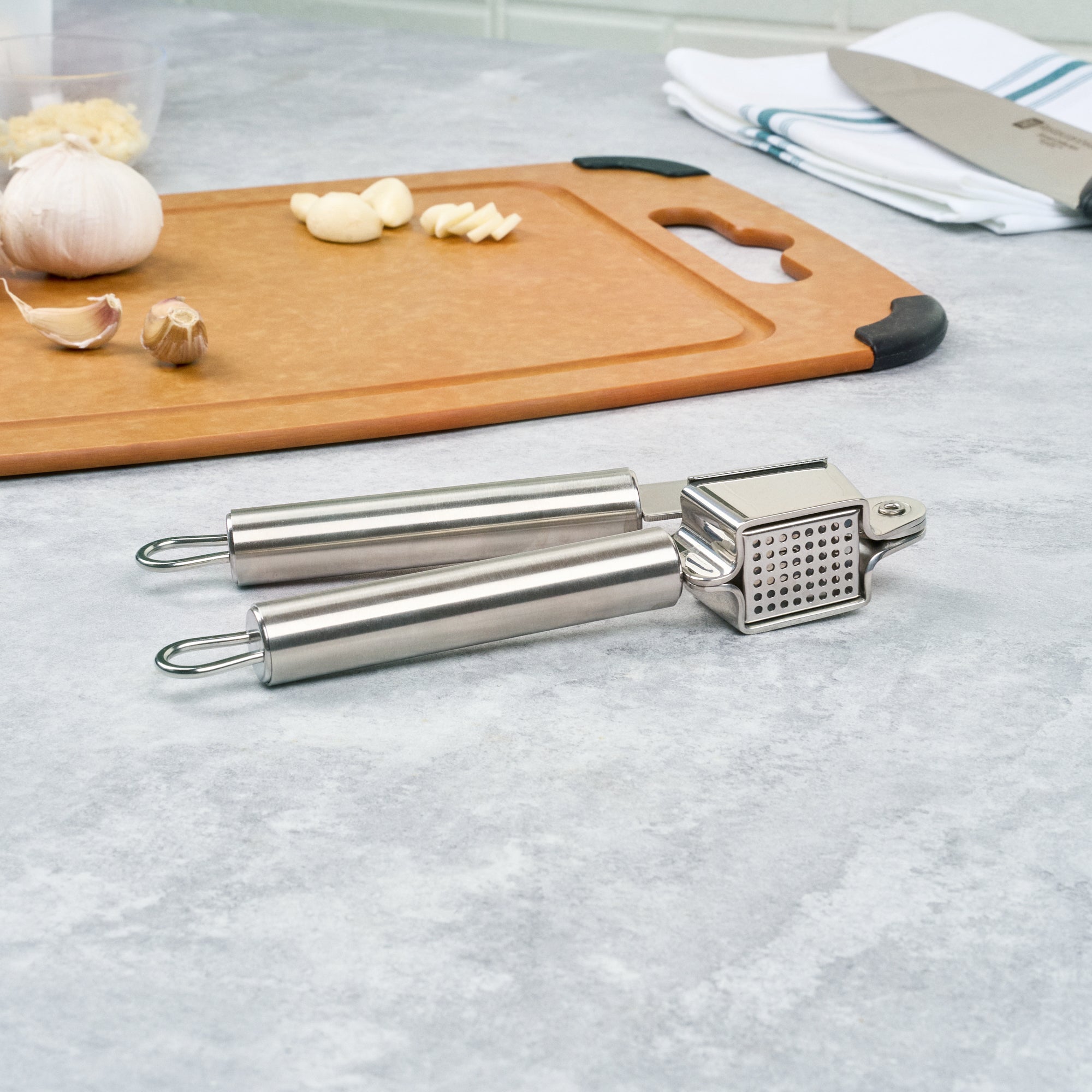 German Standard Stainless Steel Garlic Press - 1 count box