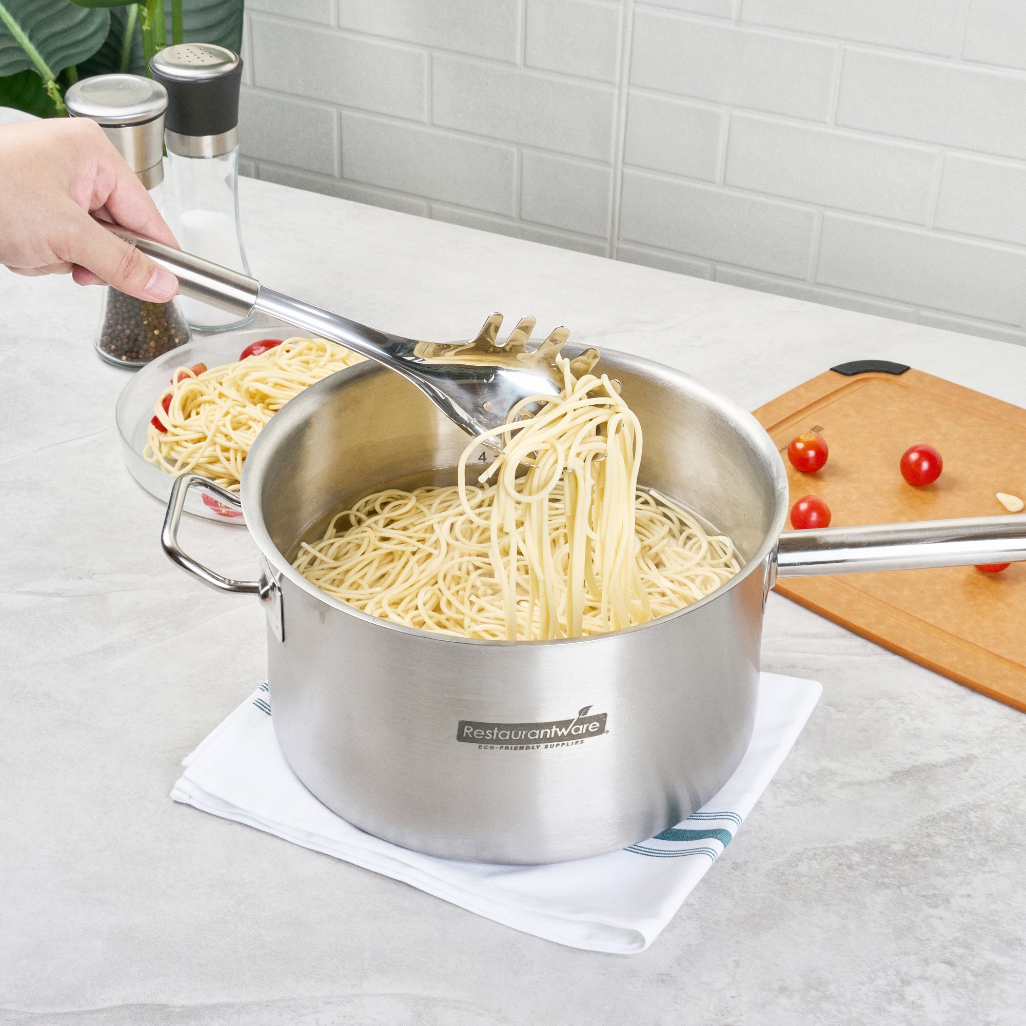 German Standard Stainless Steel Pasta Fork - 12 1/2'' x 2 3/4'' x 1 1/2'' - 6 count box