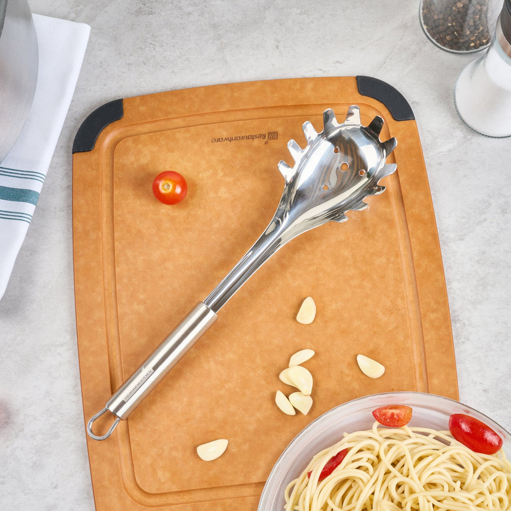 German Standard Stainless Steel Pasta Fork - 12 1/2'' x 2 3/4'' x 1 1/2'' - 1 count box