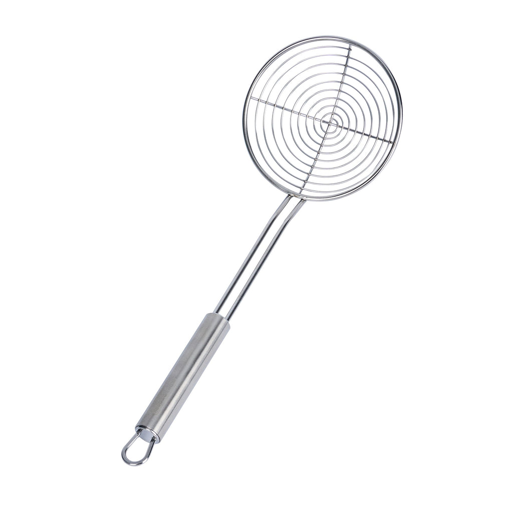 German Standard Stainless Steel Spiral Wire Skimmer - 14'' x 4 3/4'' - 36 count box